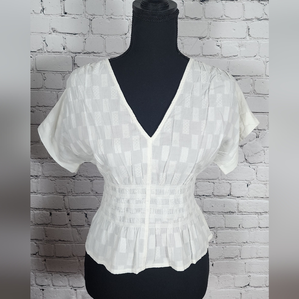 Madwell Ellis in Square Clip Jacquard Top NWT Medium